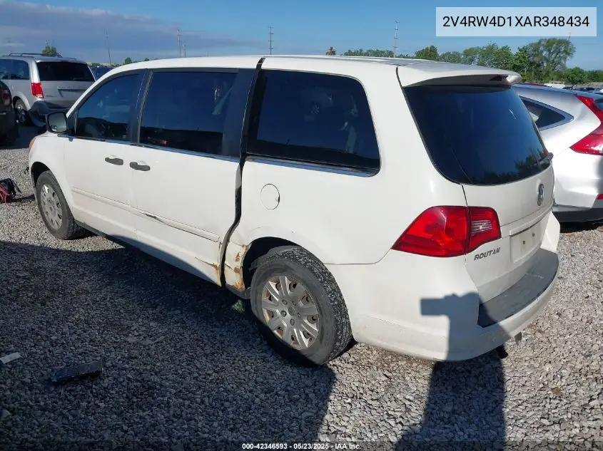 2010 Volkswagen Routan S VIN: 2V4RW4D1XAR348434 Lot: 42346593