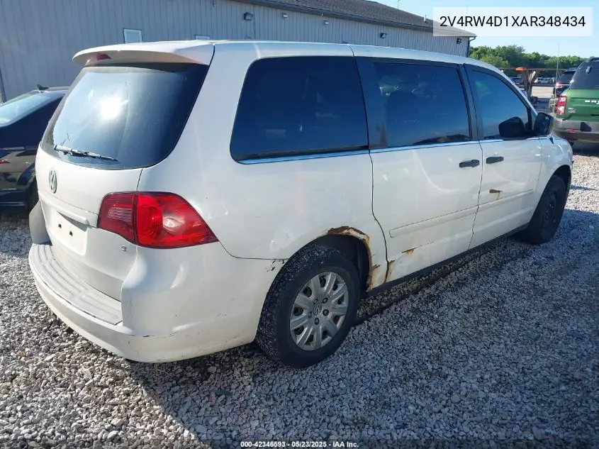 2010 Volkswagen Routan S VIN: 2V4RW4D1XAR348434 Lot: 42346593