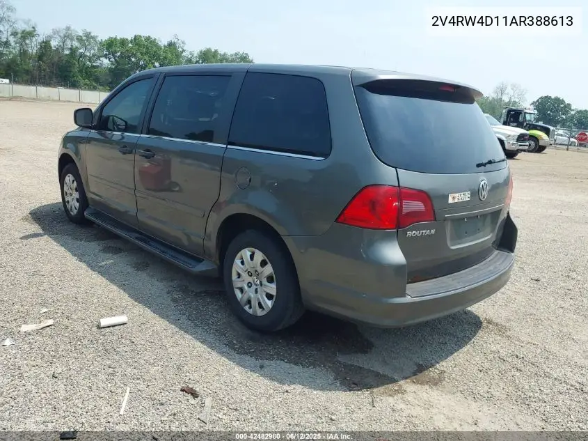 2010 Volkswagen Routan S VIN: 2V4RW4D11AR388613 Lot: 42482980