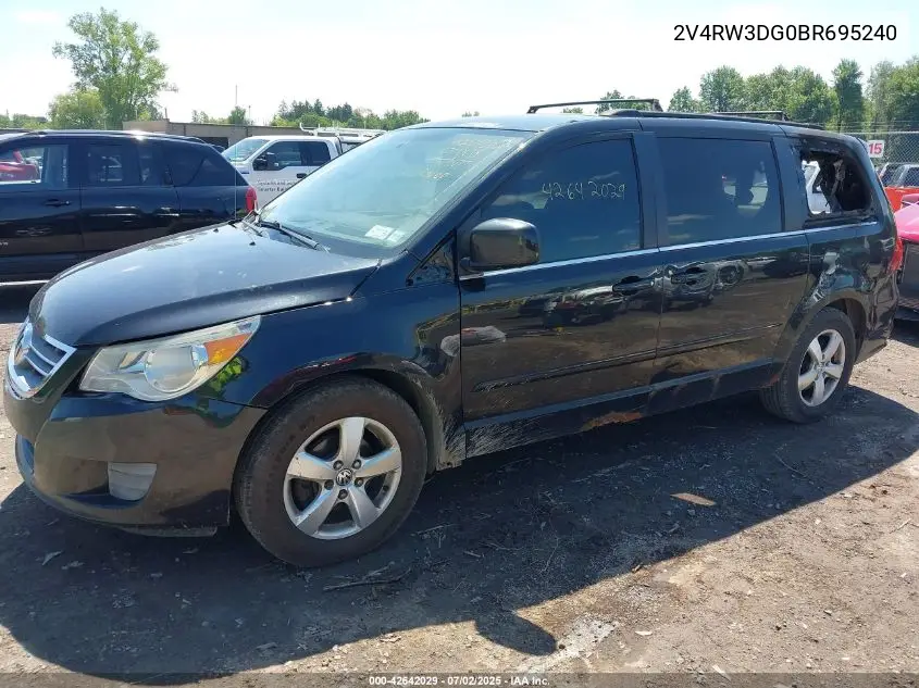 2011 Volkswagen Routan Se VIN: 2V4RW3DG0BR695240 Lot: 42642029