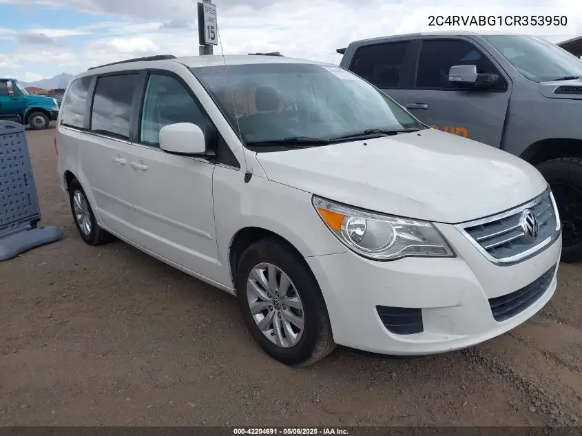 2012 Volkswagen Routan Se VIN: 2C4RVABG1CR353950 Lot: 42204691