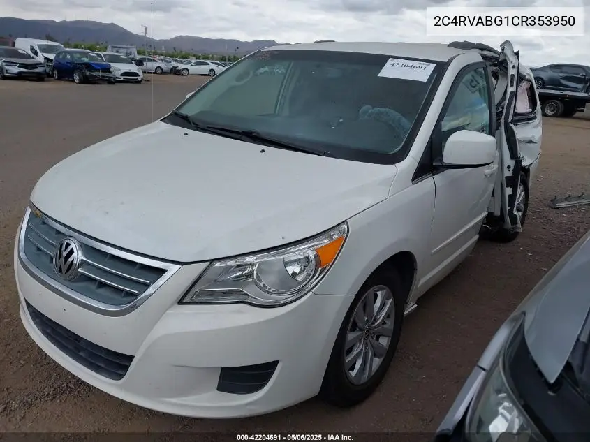 2012 Volkswagen Routan Se VIN: 2C4RVABG1CR353950 Lot: 42204691