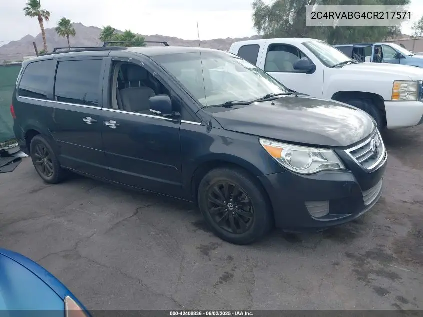 2012 Volkswagen Routan Se VIN: 2C4RVABG4CR217571 Lot: 42408836