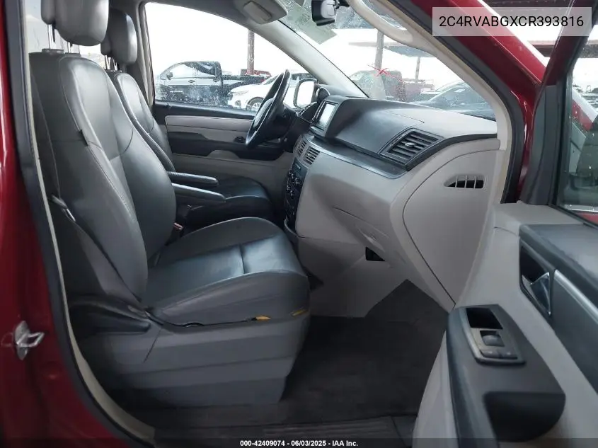 2012 Volkswagen Routan Se VIN: 2C4RVABGXCR393816 Lot: 42409074