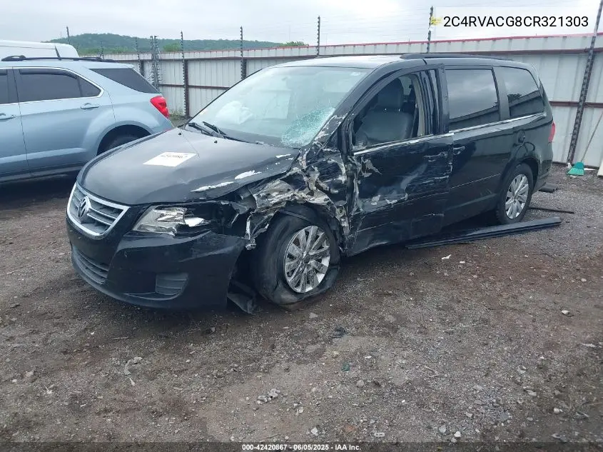 2012 Volkswagen Routan Sel VIN: 2C4RVACG8CR321303 Lot: 42420867