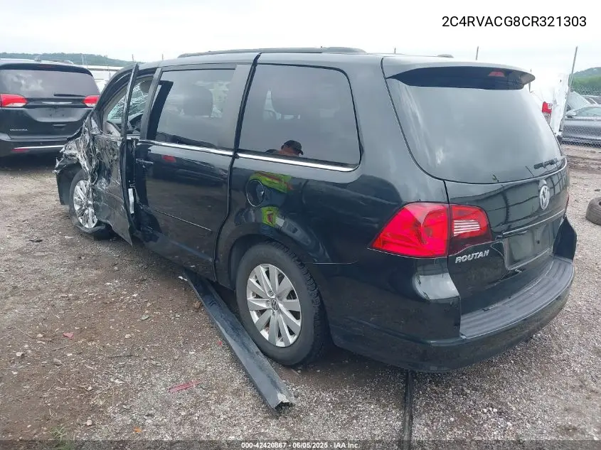 2012 Volkswagen Routan Sel VIN: 2C4RVACG8CR321303 Lot: 42420867