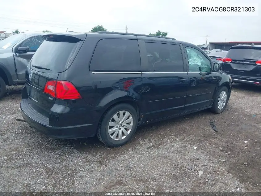 2012 Volkswagen Routan Sel VIN: 2C4RVACG8CR321303 Lot: 42420867