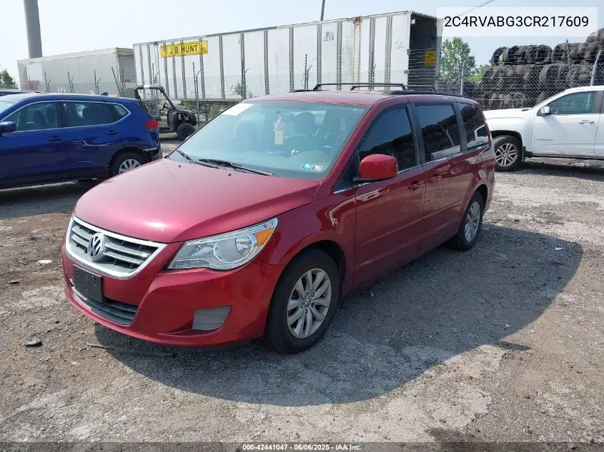 2012 Volkswagen Routan Se VIN: 2C4RVABG3CR217609 Lot: 42441047