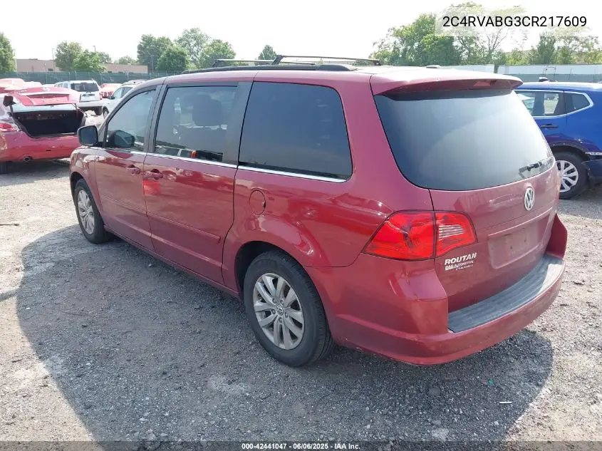 2012 Volkswagen Routan Se VIN: 2C4RVABG3CR217609 Lot: 42441047