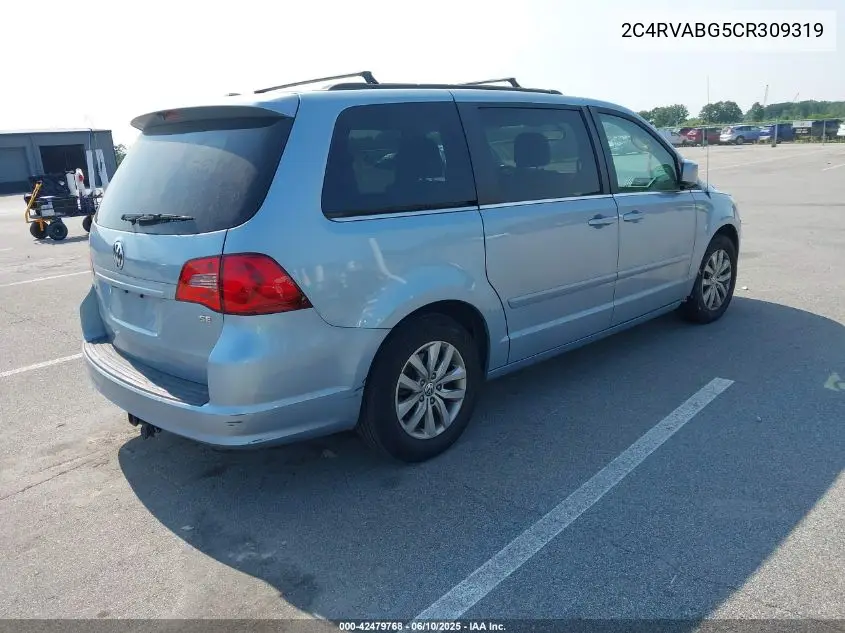 2012 Volkswagen Routan Se VIN: 2C4RVABG5CR309319 Lot: 42479768