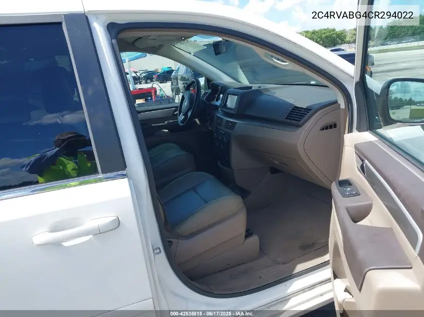 2012 Volkswagen Routan Se VIN: 2C4RVABG4CR294022 Lot: 42535815