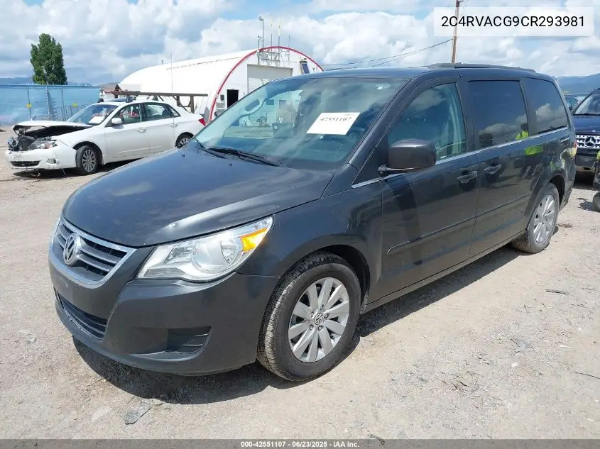 2012 Volkswagen Routan Sel VIN: 2C4RVACG9CR293981 Lot: 42551107