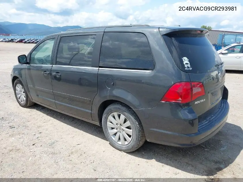 2012 Volkswagen Routan Sel VIN: 2C4RVACG9CR293981 Lot: 42551107