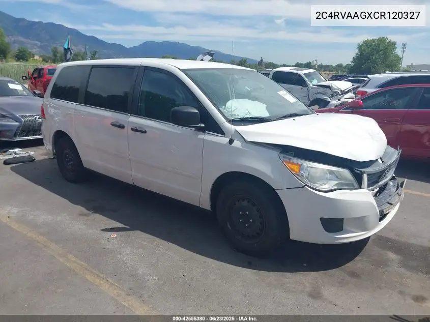 2012 Volkswagen Routan S VIN: 2C4RVAAGXCR120327 Lot: 42555380