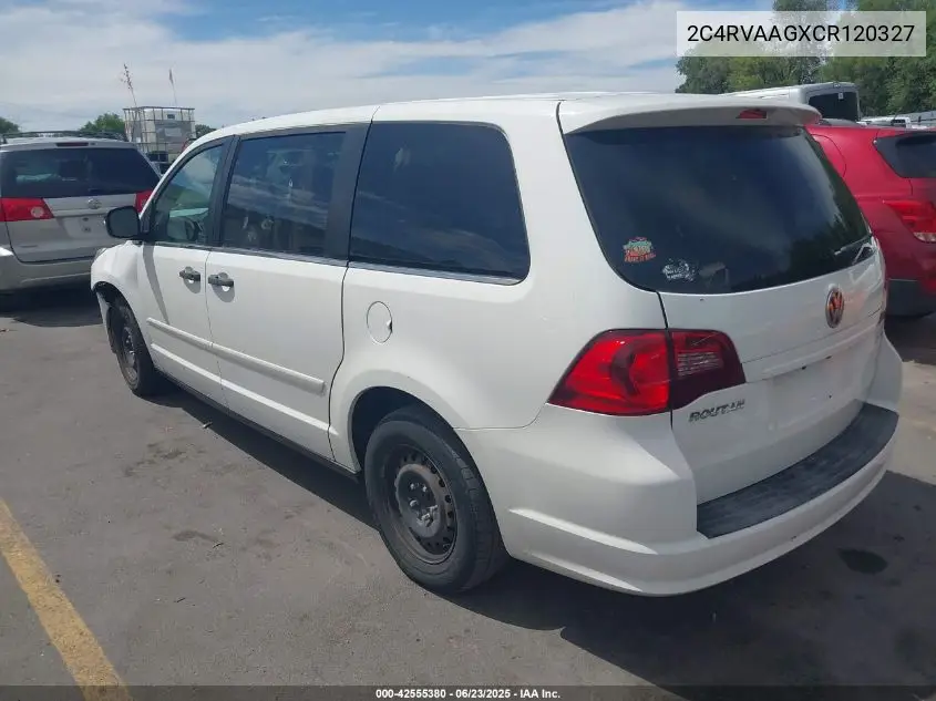 2012 Volkswagen Routan S VIN: 2C4RVAAGXCR120327 Lot: 42555380
