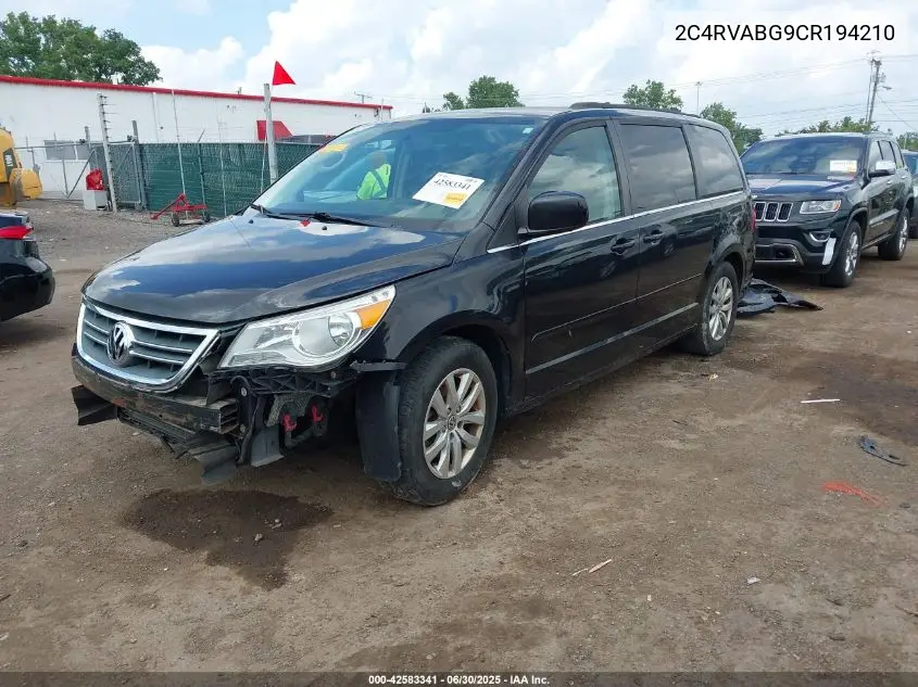 2012 Volkswagen Routan Se VIN: 2C4RVABG9CR194210 Lot: 42583341