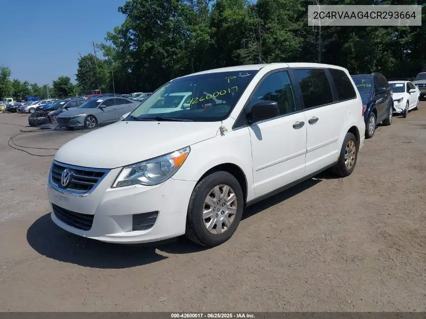 2012 Volkswagen Routan S VIN: 2C4RVAAG4CR293664 Lot: 42600017