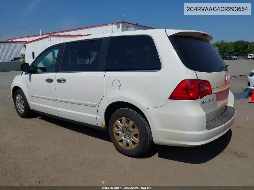 2012 Volkswagen Routan S VIN: 2C4RVAAG4CR293664 Lot: 42600017