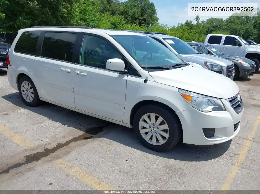 2012 Volkswagen Routan Sel VIN: 2C4RVACG6CR392502 Lot: 42604031