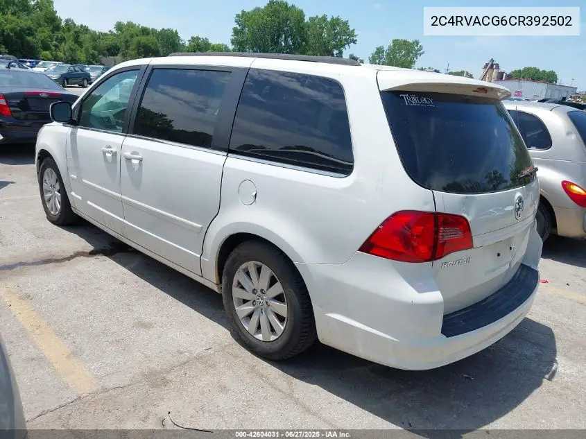 2012 Volkswagen Routan Sel VIN: 2C4RVACG6CR392502 Lot: 42604031