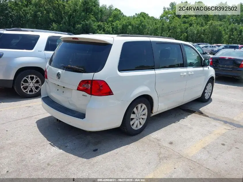 2012 Volkswagen Routan Sel VIN: 2C4RVACG6CR392502 Lot: 42604031