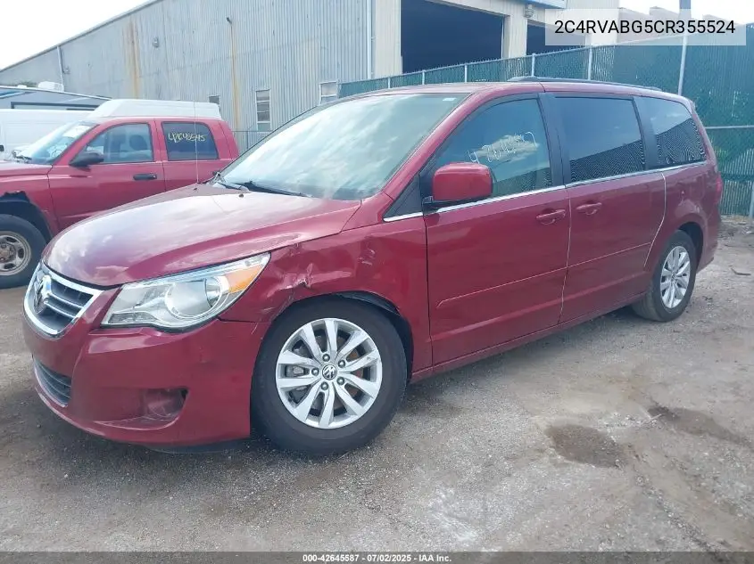 2012 Volkswagen Routan Se VIN: 2C4RVABG5CR355524 Lot: 42645587