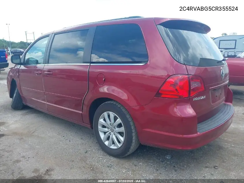 2012 Volkswagen Routan Se VIN: 2C4RVABG5CR355524 Lot: 42645587