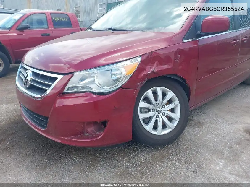 2012 Volkswagen Routan Se VIN: 2C4RVABG5CR355524 Lot: 42645587
