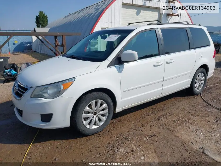 2014 Volkswagen Routan Se VIN: 2C4RVABG0ER134903 Lot: 42555087