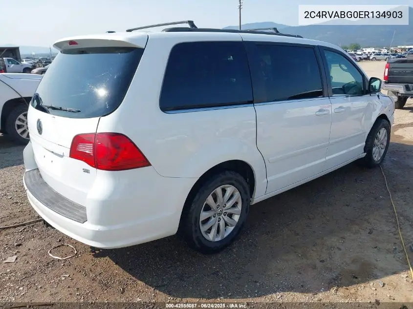 2014 Volkswagen Routan Se VIN: 2C4RVABG0ER134903 Lot: 42555087