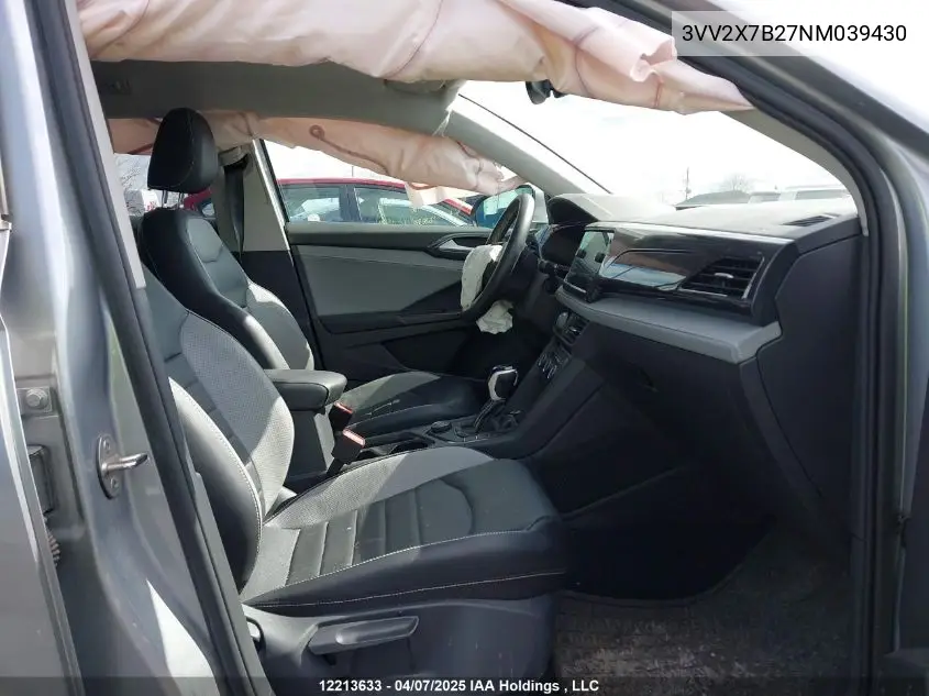2022 Volkswagen Taos VIN: 3VV2X7B27NM039430 Lot: 12213633