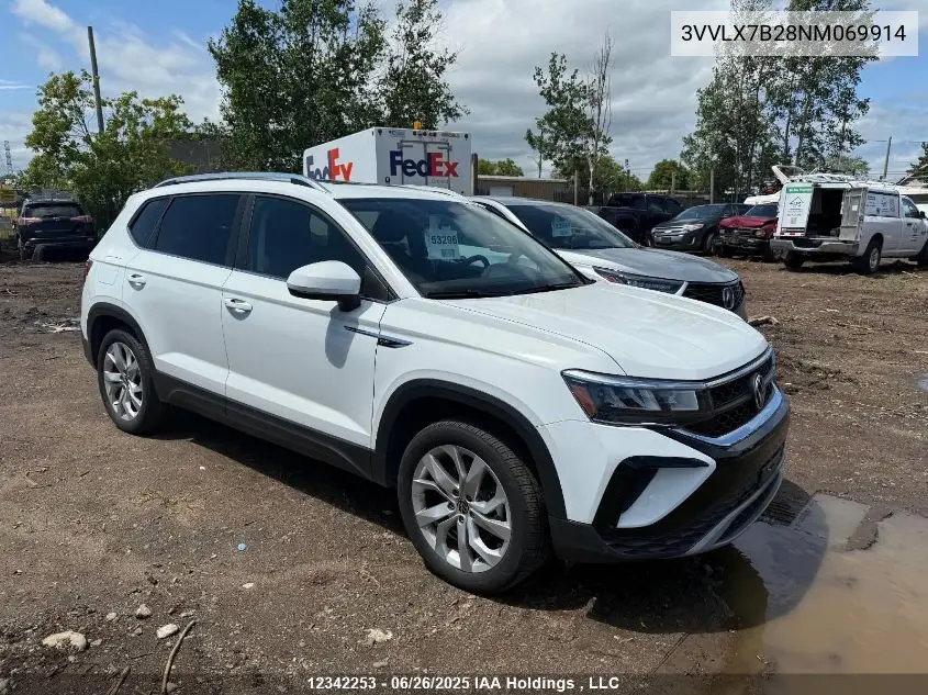 2022 Volkswagen Taos Comfortline VIN: 3VVLX7B28NM069914 Lot: 12342253