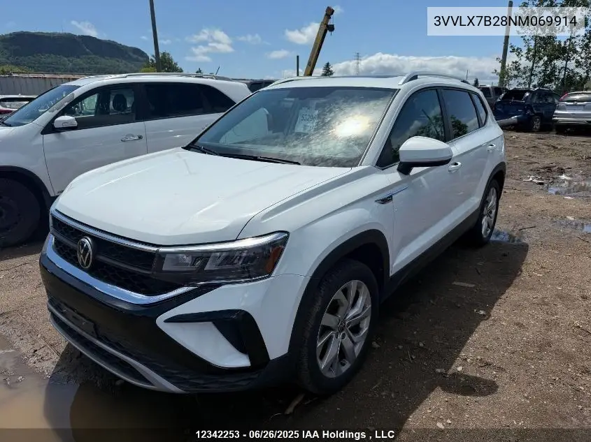2022 Volkswagen Taos Comfortline VIN: 3VVLX7B28NM069914 Lot: 12342253
