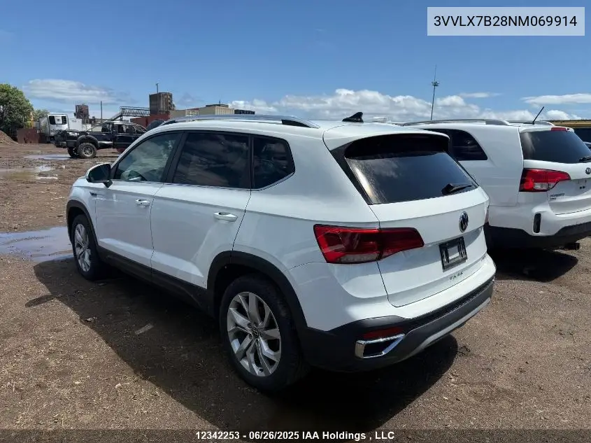 2022 Volkswagen Taos Comfortline VIN: 3VVLX7B28NM069914 Lot: 12342253