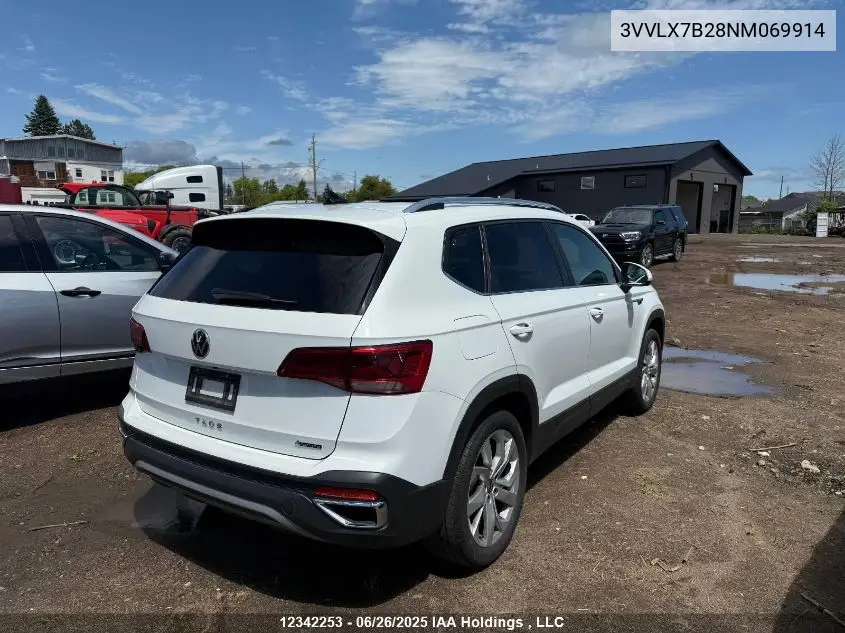 2022 Volkswagen Taos Comfortline VIN: 3VVLX7B28NM069914 Lot: 12342253