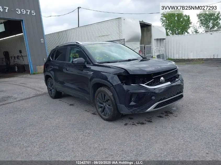 2022 Volkswagen Taos Se VIN: 3VVWX7B25NM027293 Lot: 12342751