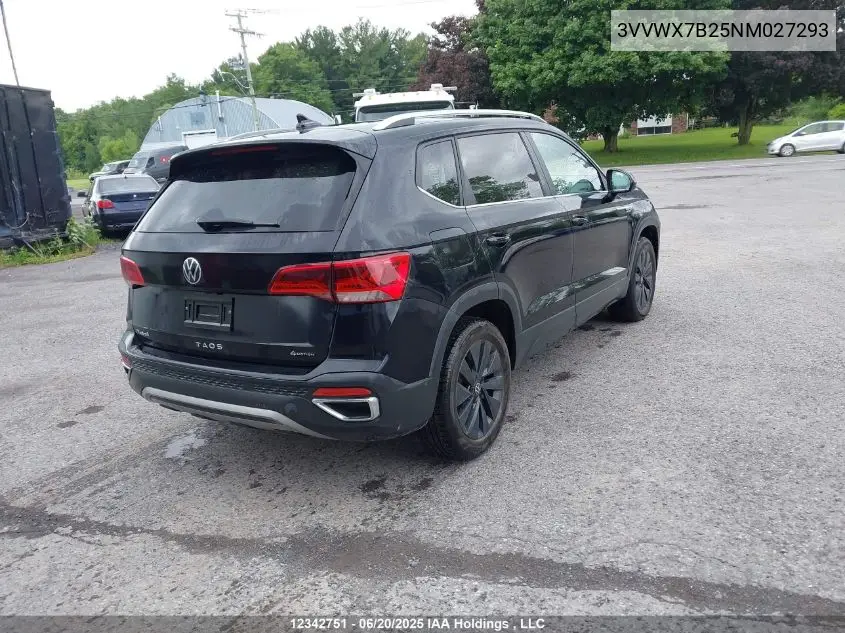 2022 Volkswagen Taos Se VIN: 3VVWX7B25NM027293 Lot: 12342751