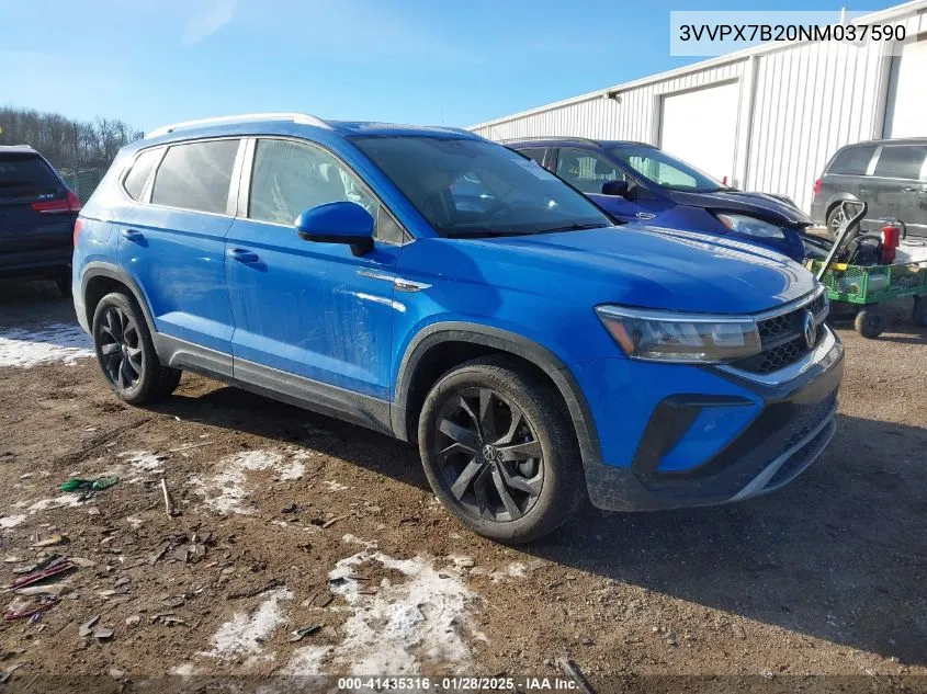 2022 Volkswagen Taos 1.5T Se VIN: 3VVPX7B20NM037590 Lot: 41435316