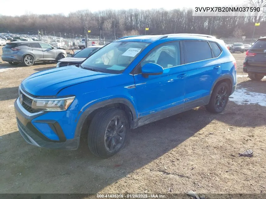 2022 Volkswagen Taos 1.5T Se VIN: 3VVPX7B20NM037590 Lot: 41435316