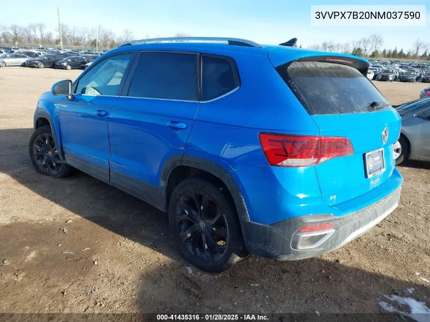 2022 Volkswagen Taos 1.5T Se VIN: 3VVPX7B20NM037590 Lot: 41435316