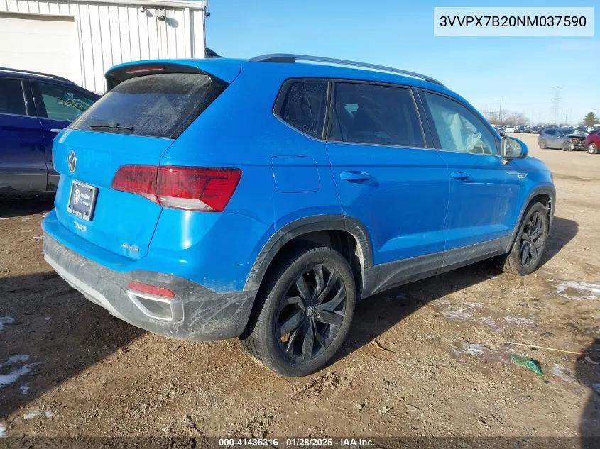 2022 Volkswagen Taos 1.5T Se VIN: 3VVPX7B20NM037590 Lot: 41435316