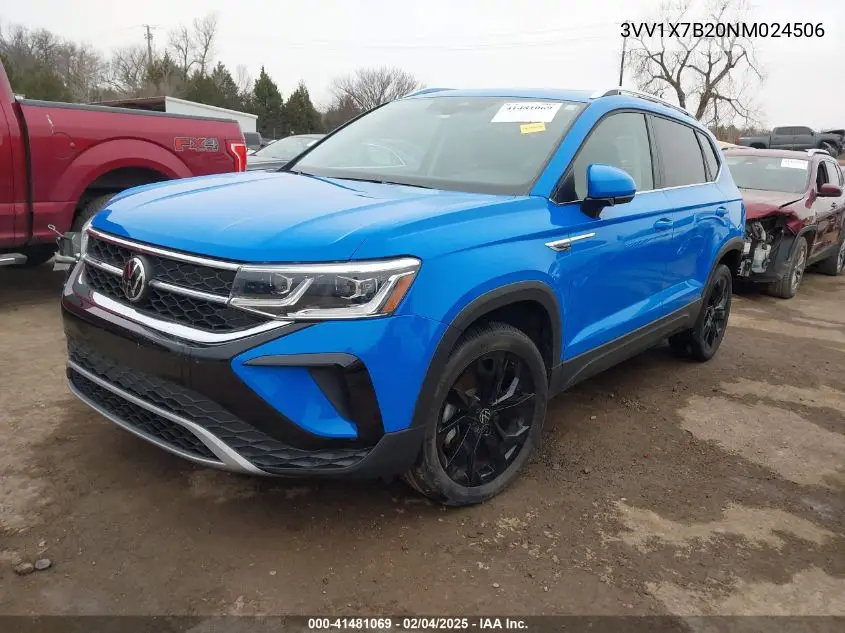 2022 Volkswagen Taos 1.5T Sel VIN: 3VV1X7B20NM024506 Lot: 41481069