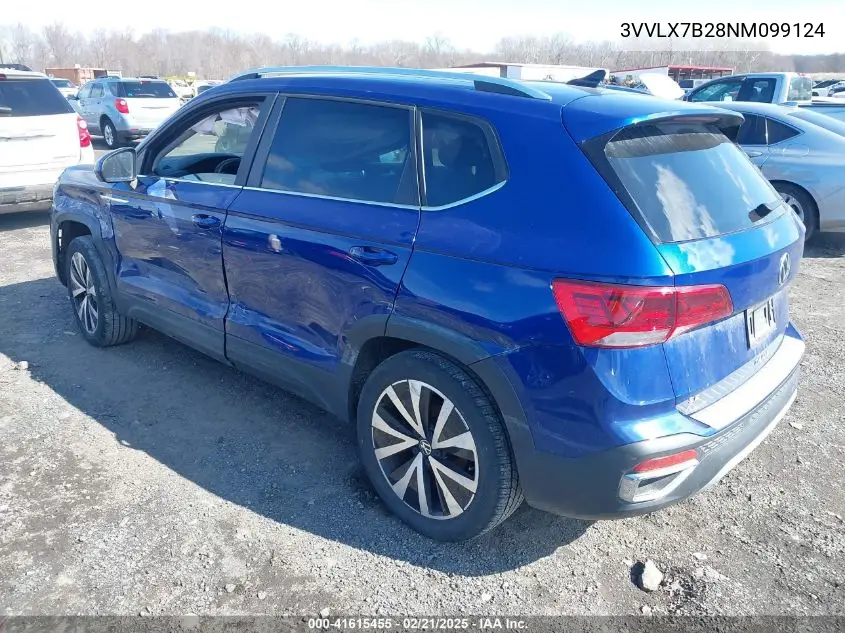 2022 Volkswagen Taos 1.5T Se VIN: 3VVLX7B28NM099124 Lot: 41615455