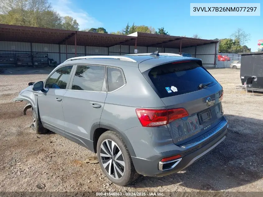 2022 Volkswagen Taos 1.5T Se VIN: 3VVLX7B26NM077297 Lot: 41846563