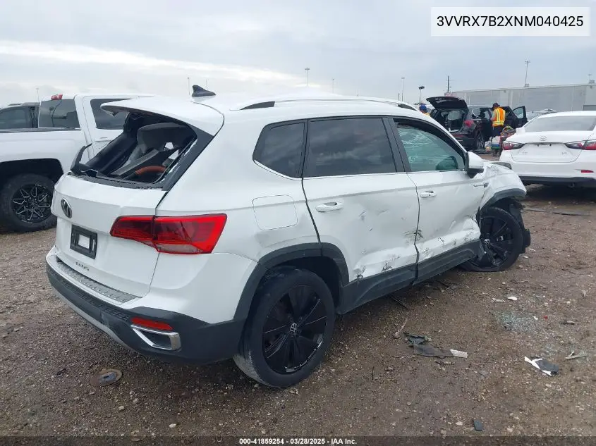 2022 Volkswagen Taos 1.5T Se VIN: 3VVRX7B2XNM040425 Lot: 41859254