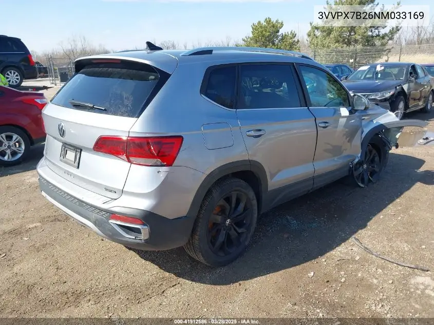 2022 Volkswagen Taos 1.5T Se VIN: 3VVPX7B26NM033169 Lot: 41912586