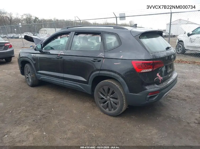 2022 Volkswagen Taos 1.5T S VIN: 3VVCX7B22NM000734 Lot: 41914542