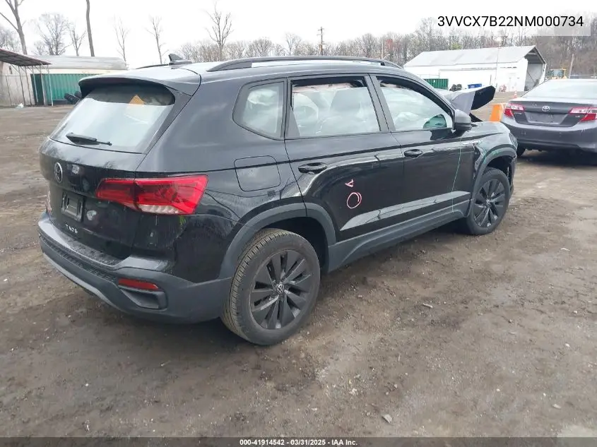 2022 Volkswagen Taos 1.5T S VIN: 3VVCX7B22NM000734 Lot: 41914542