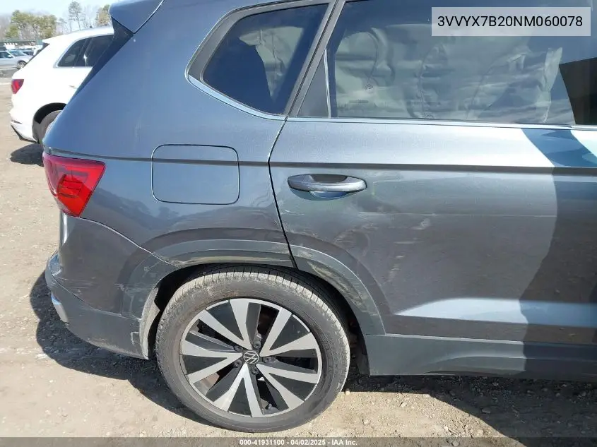 2022 Volkswagen Taos 1.5T Se VIN: 3VVYX7B20NM060078 Lot: 41931100