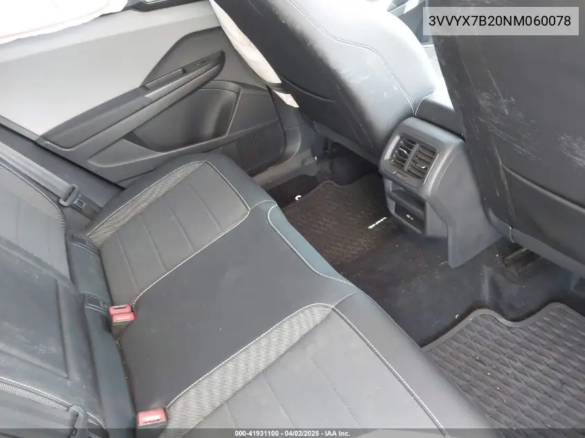 2022 Volkswagen Taos 1.5T Se VIN: 3VVYX7B20NM060078 Lot: 41931100